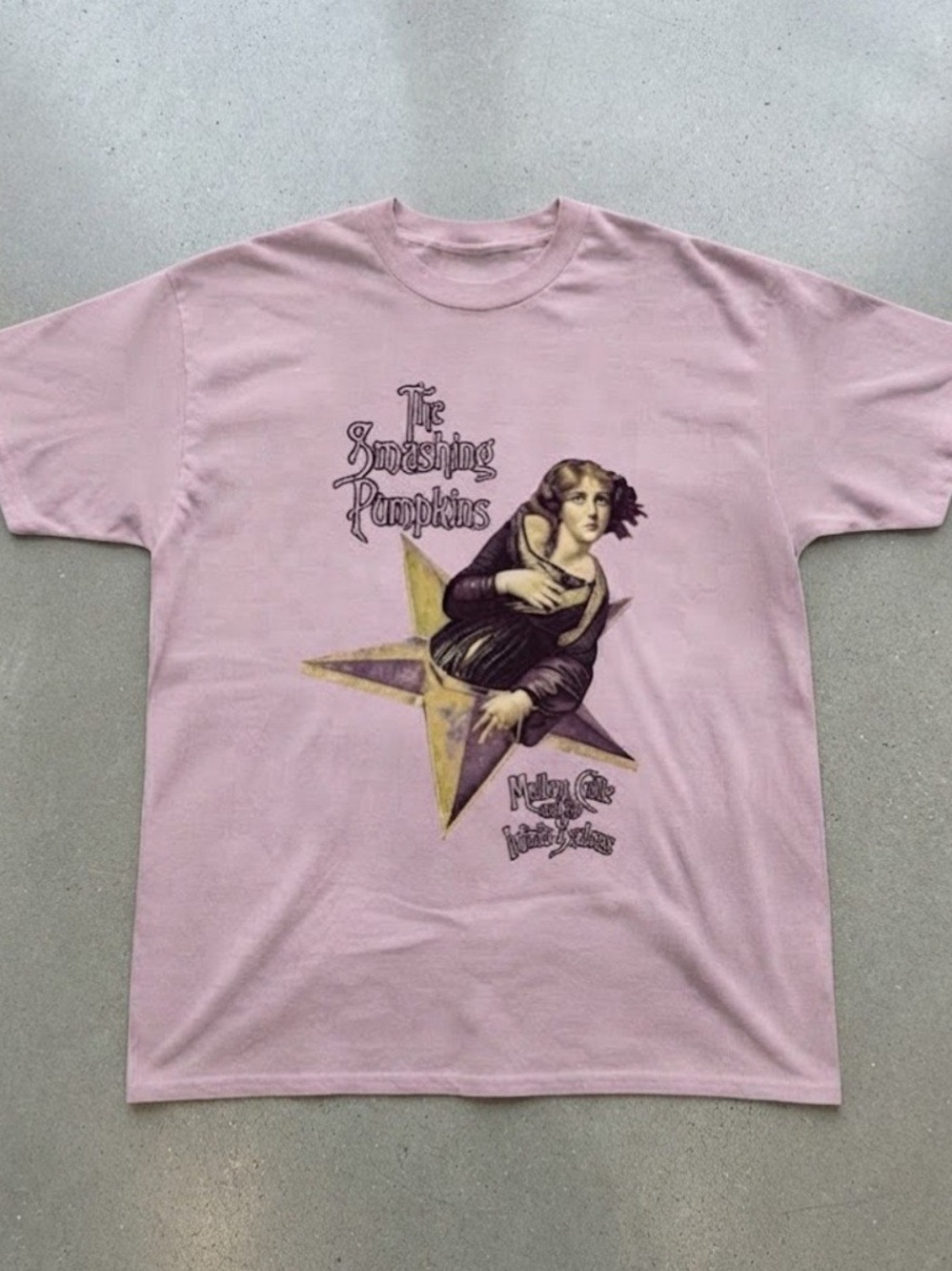 The Smashing Pumpkins Star Graphic Pink Cotton Gildan T-Shirt